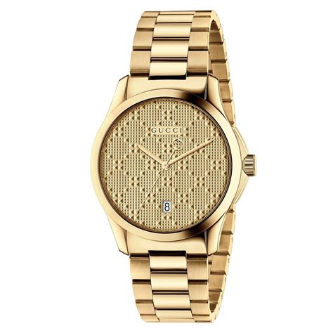 gucci g-timeless gold plated and stainless steel mens watch|gucci diamond watch for men.